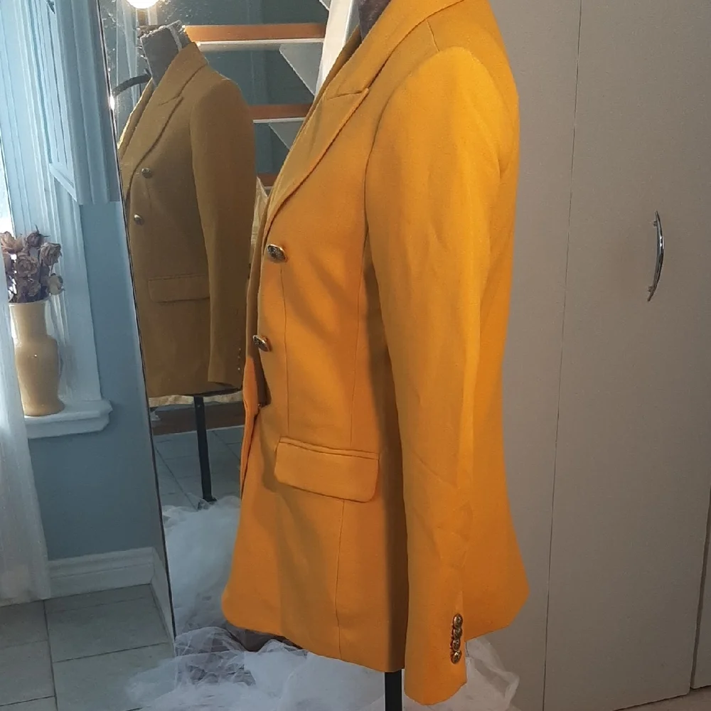 2 PC Banana Republic🔥HARVEST GOLD🔥JACKET➕DRESS Taylored Sz 4 - Picture 4 of 16